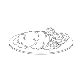 Milanesa black and white clipart