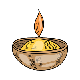 Cartoon candle bowl clipart
