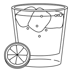 Lemon Lime Bitters black and white clipart