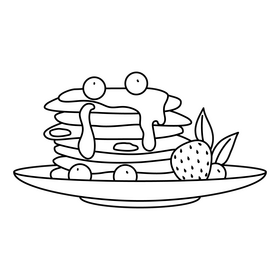 Pikelets pancakes black and white clipart
