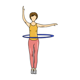 Woman hula hooping clipart