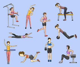 Girl doing sports vector