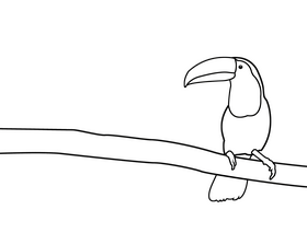 Toucan black and white clipart