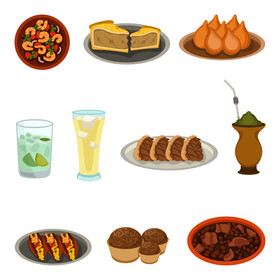 Brazilian food set vector