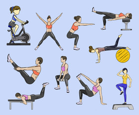 Fitness girl exercising vector
