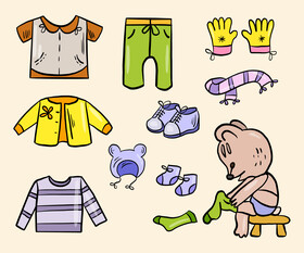 Cute baby clothes vector