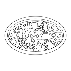 Brazilian food Feijoada black and white clipart