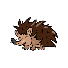 Cute hedgehog cartoon clipart