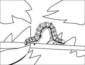 Caterpillar black and white vector