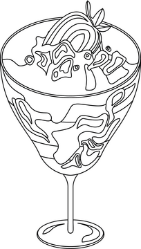 Eton Mess black and white clipart