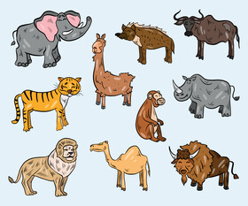Cartoon African animals vector