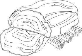 Roast beef black and white clipart