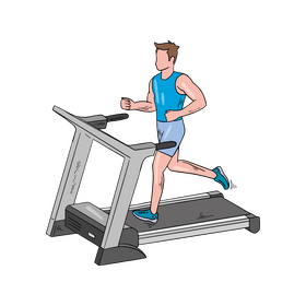 Sportsman running in gym illustration clipart