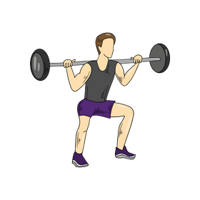 Sportsman lifting kettlebell illustration clipart