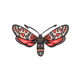 Red moth drawing clipart