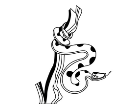 Boa snake black and white clipart