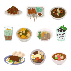 Indonesian food set vector