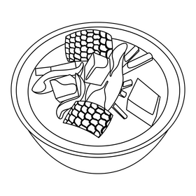 Sayur Asem Indonesian food black and white clipart