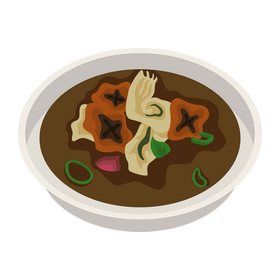 Indonesian food soup Makassar clipart