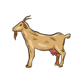 Free goat drawing clipart