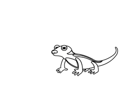 Lizard black and white clipart
