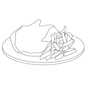 Cotoletta black and white clipart