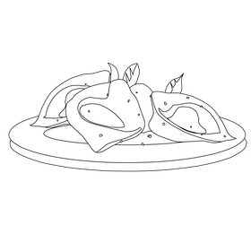 Tortellini black and white clipart