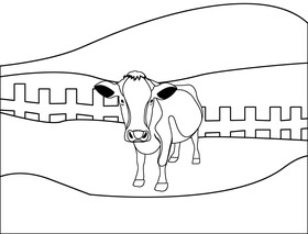 Cow black and white vector
