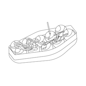 Takoyaki black and white clipart