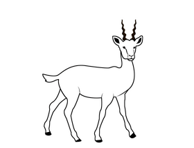 Deer black and white clipart