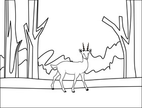 Deer black and white vector