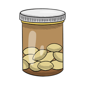 Pill bottle illustration clipart