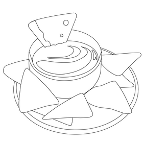 Nachos black and white clipart
