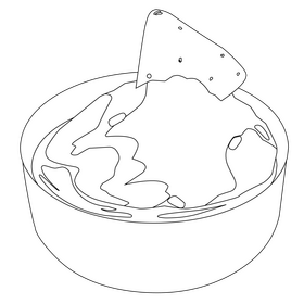 Guacamole black and white clipart