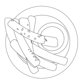 Churros black and white clipart