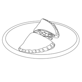 Mexican empanadas black and white clipart