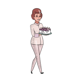Confectioner with cake illustration clipart