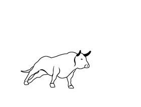 Bull black and white clipart