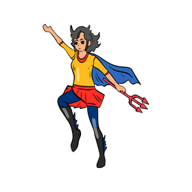 Superhero girl illustration clipart