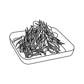Green papaya salad black and white clipart