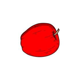 Free red apple fruit drawing clipart
