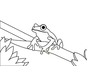 Frog black and white vector