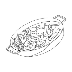 Pot roast black and white clipart