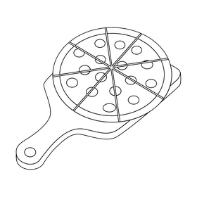 Slice of pizza black and white clipart free download