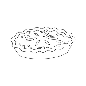 Apple pie black and white clipart