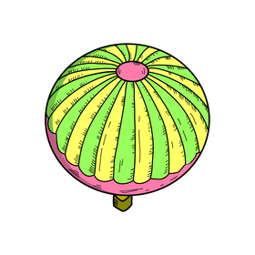 Bright hot air balloon clipart