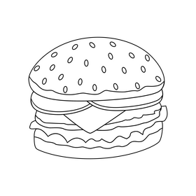 Burger black and white clipart vector free download
