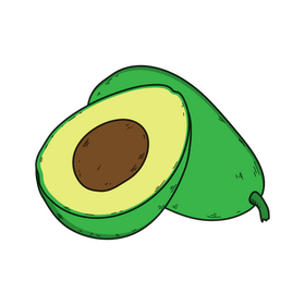 Avocado drawing clipart