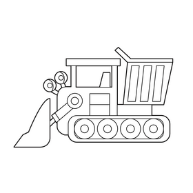 Bob The Builder, Muck bulldozer drawing black and white clipart