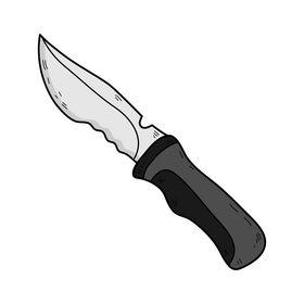 Military knife drawing clipart